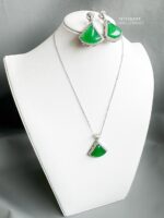 191225003 - One Set Triangle  Jade Earring With Necklace