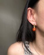 ER271225002 - Pumpkin Jade Earring - Image 4