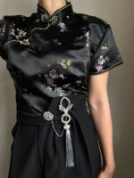 BC191225001 - Diamond Tassel Broch - Silver - Image 3