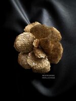 BC210126001 - Handmade Beading Rose Brooch - Gold - Image 2