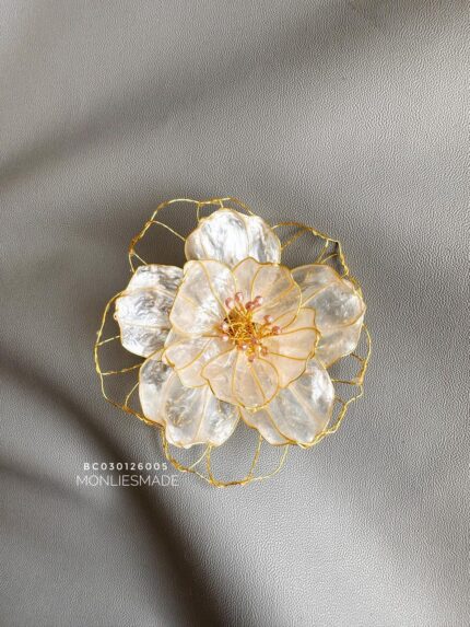 BC030126005 - Handmade Flower Brooch 2Layer - Gold
