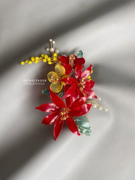 HC140126006 - Ruby Flowers Haircomb