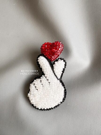 BC170126003 - Handmade K-Heart Brooch