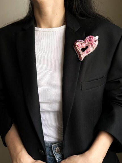 BC170126001 - Handmade Beaded Love Brooch