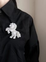 BC020226003 - White Diamond Mane Horse Brooch Cny2026 - Image 2