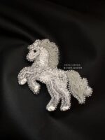 BC020226003 - White Diamond Mane Horse Brooch Cny2026