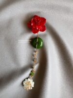 BC060226001 - Handmade Flower Brooch with Jade
