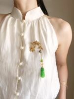 BC060226002 - Handmade Jade Brooch - Image 2