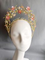 HD060226001 - Handmade Pink Flower Headpiece - Image 3