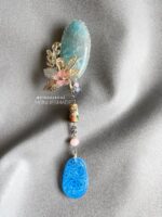 BC160226002 - Oval Blue Shine Jade Brooch