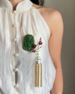 BC190226002 - Handmade Jade Brooch - Image 2