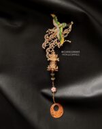 BC260226001 - Gold Phoenix Jade Brooch With Pagoda