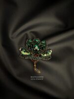 BC270226002 - Emerald Lotus Beading Brooch
