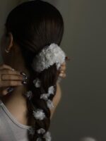 HC010326001 - Handmade Fabric Flower Haircomb - Image 9