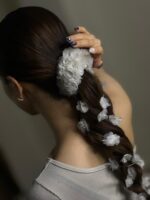 HC010326001 - Handmade Fabric Flower Haircomb - Image 5