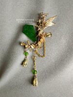 BC050326005 - Phoenix Jade Brooch with Chain