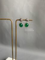 ER060326001 - Jade Earring With Star Diamond