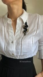BC040426001- Black Snake Brooch - Image 2