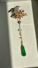 BC170626004 - Jade Sparrow Brooch