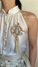 BC110726004-Dynasty jade pearl brooch