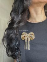 BC108354 - Diamond Bow Beading Brooch - Image 2