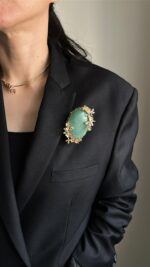 BC230726001 - Jade Green Brooch - Image 2