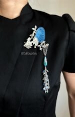 Blue Jade Floral Brooch - BC18092601