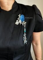 Blue Jade Floral Brooch - BC18092601 - Image 2