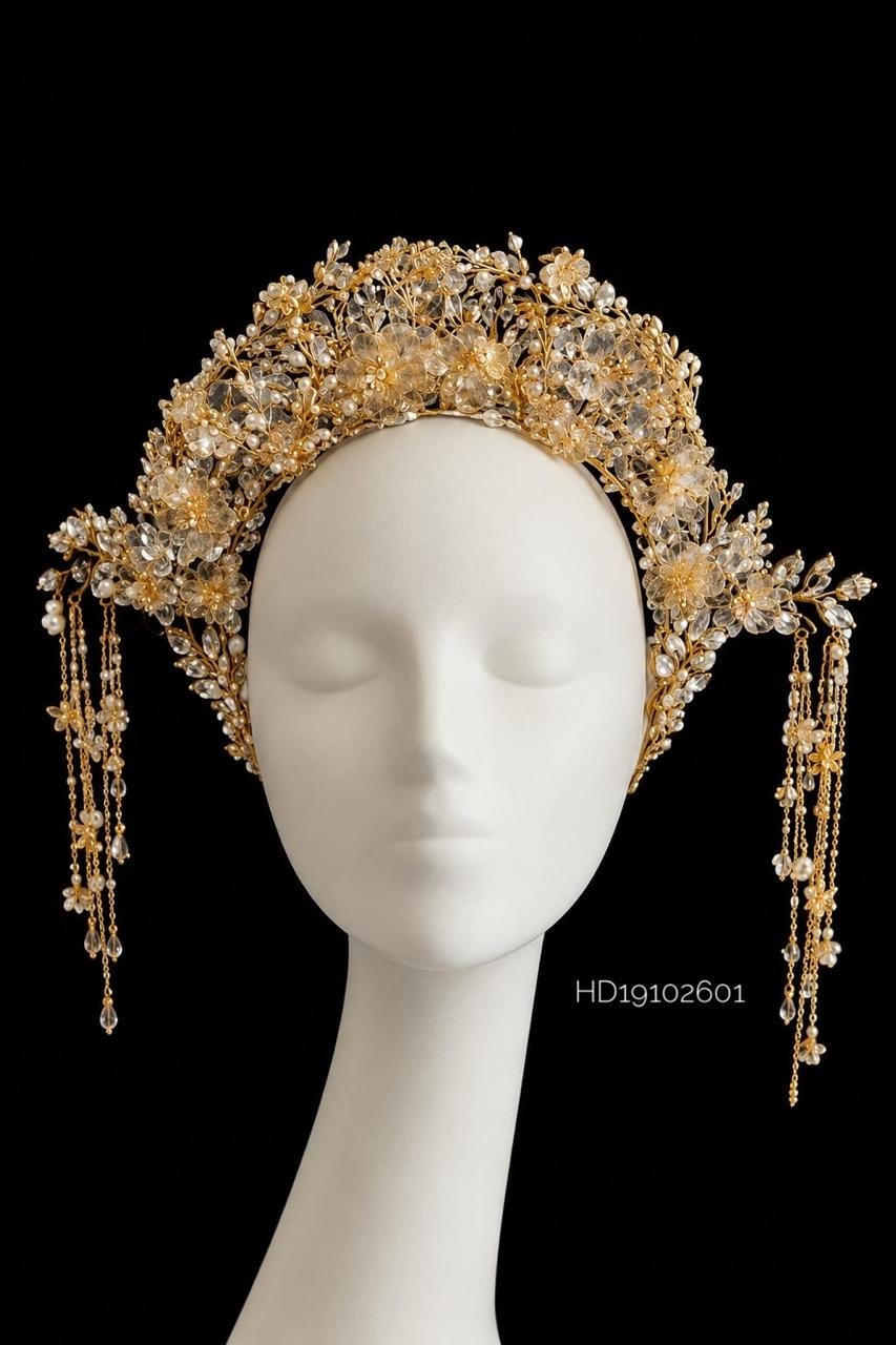 BC17092601 HD19102601 - Golden Reverie Headpiece - Image 1