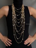NC21102601 - Golden Cascade Crystal Necklace