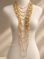 NC21102601 - Golden Cascade Crystal Necklace - Image 2