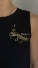 BC20102601- Olive Grasshopper Brooch - Image 2