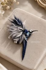 BC05102601 - Midnight Blue Bird Brooch